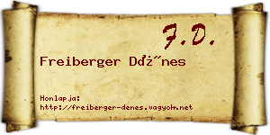 Freiberger Dénes névjegykártya